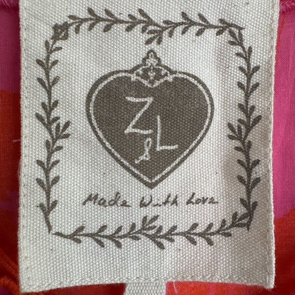 Z + L Bright Floral Made In India Cotton Crochet Detail Dress Size Large - Picture 7 of 11